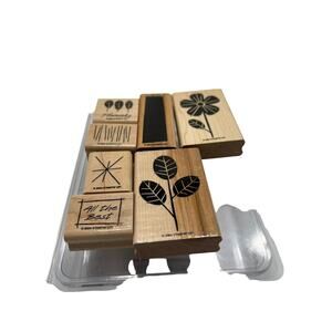 Stampin Up! Set of 7 Stamps Mostly Floral & 1 "All the Best" - Great Condition